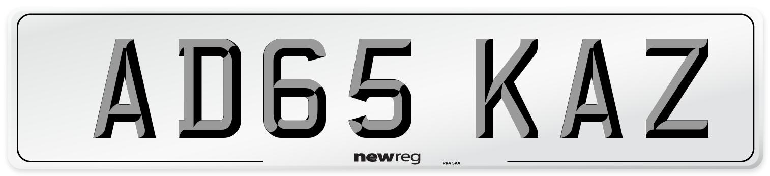 AD65 KAZ Number Plate from New Reg